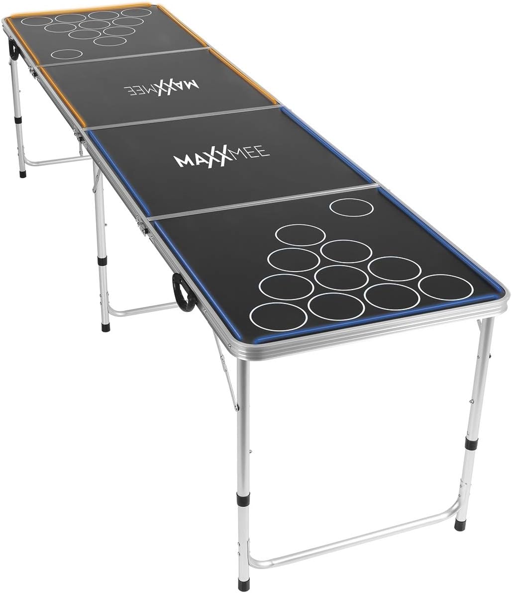 MAXXMEE Beer Pong | Tischspiel mit LED Unterbeleuchtung | Bierpong Trinkspiel | lustiges ...